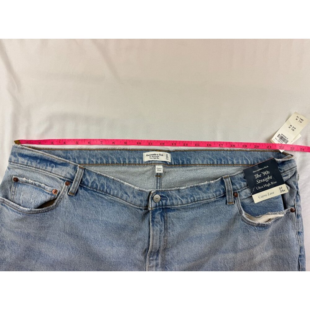 NWT Abercrombie & Fitch  Curve Love  Ultra High Rise The 90’s Straight Size 37/ - Picture 10 of 13